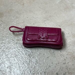 Barbie doll burgundy clutch wristlet purse bag